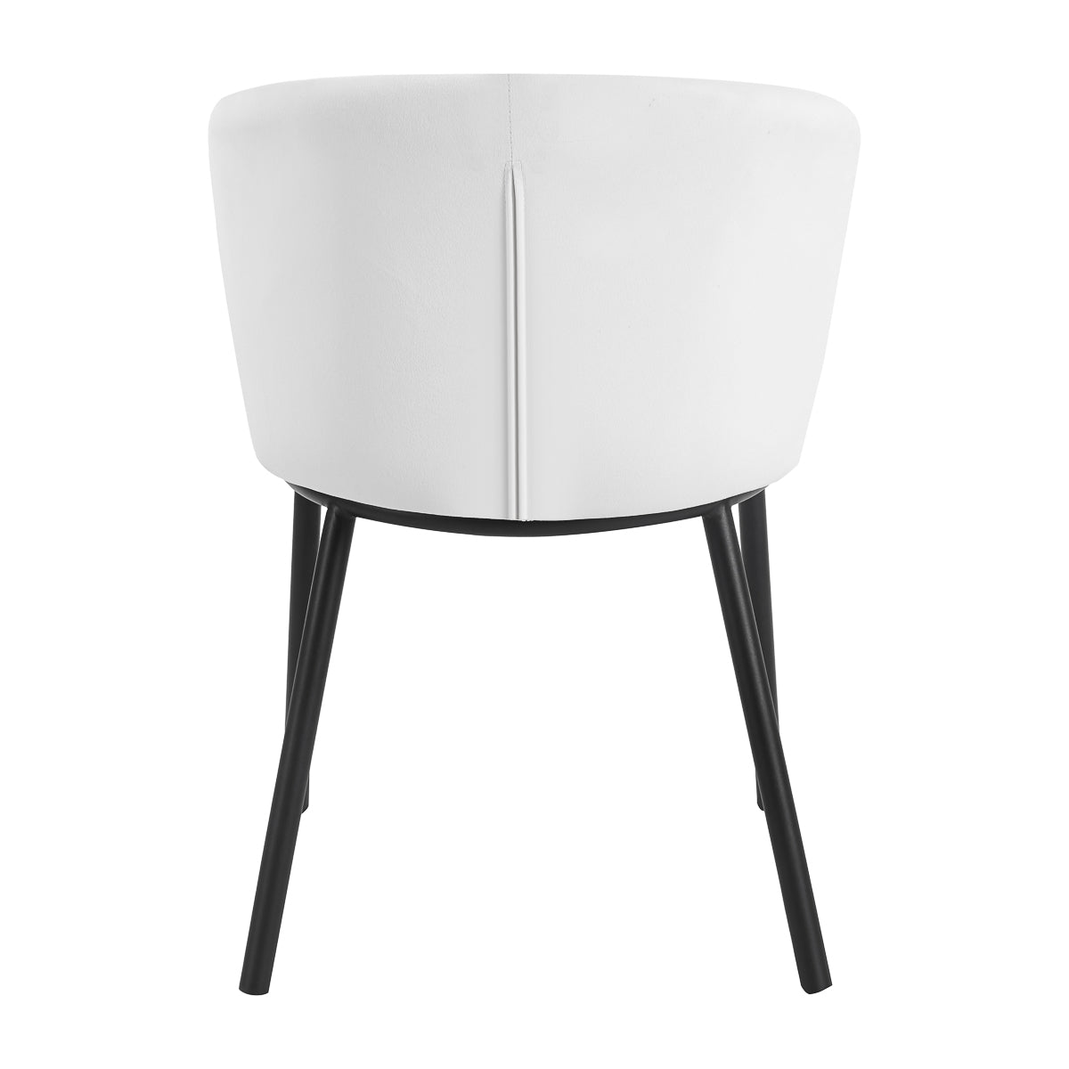 Angled view of 4RICO Linea chair with soft white upholstery and legs
