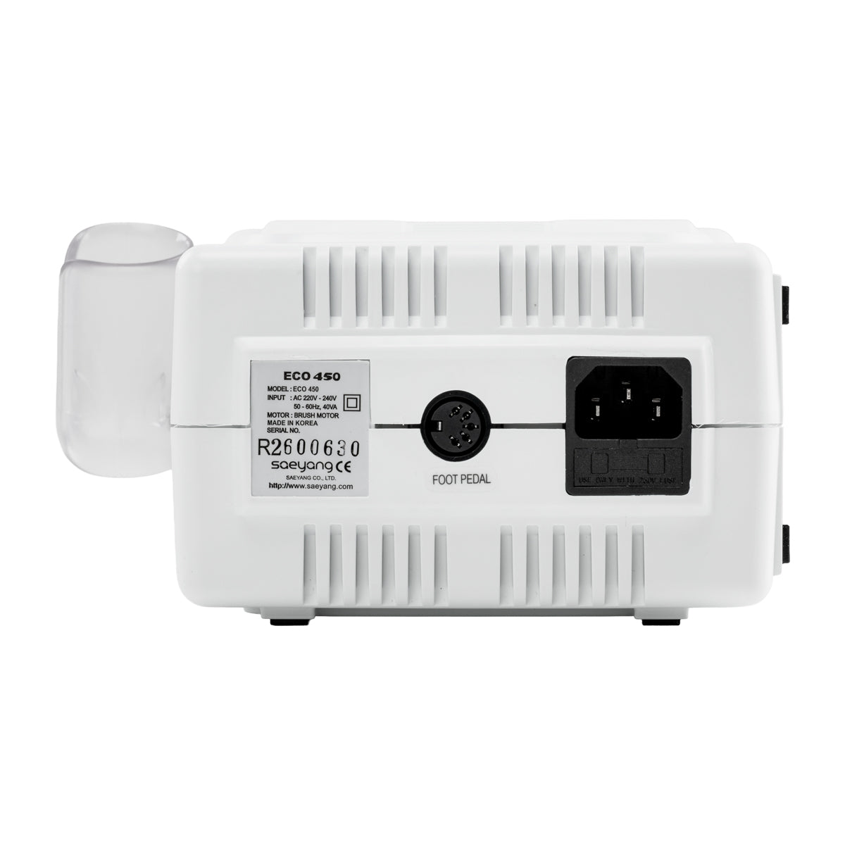 Saeyang Marathon Eco 450 Küünefrees SH37L(M45) Käepidemega – 100W · Elektriline andmesilt