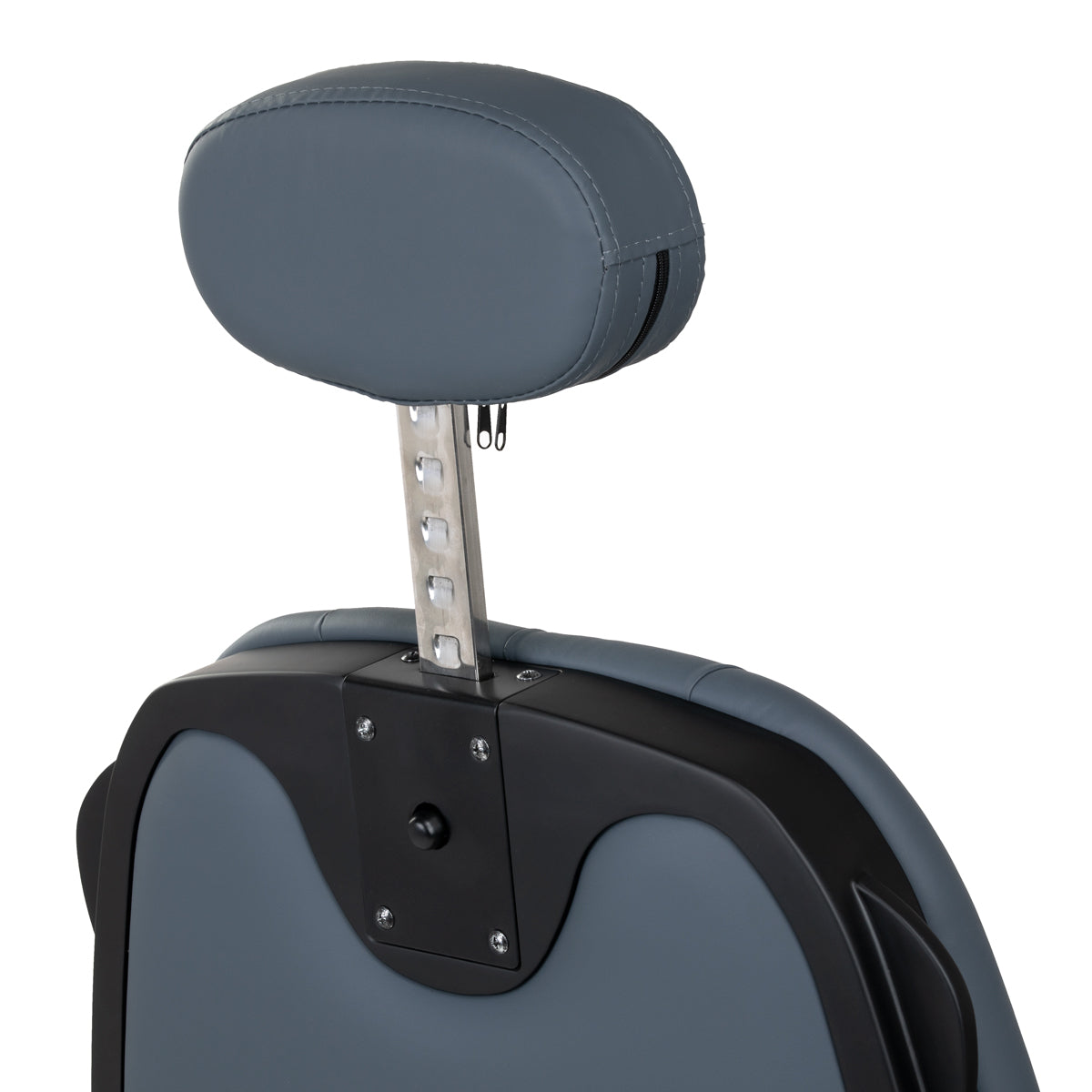 GABBIANO Barber's Chair Gabbiano Francesco Graphite with black base, featuring plush upholstery and adjustable design for barber shops.