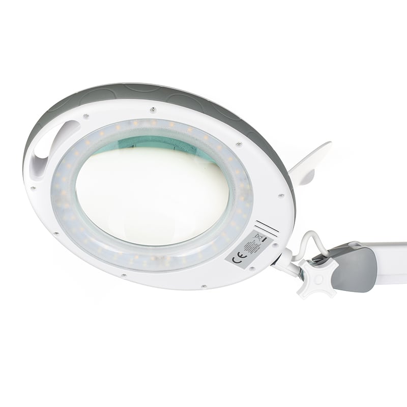 Sonobella BSL-05 LED 12W magnifying loupe on stand, used for detailed skin examination in beauty treatments.