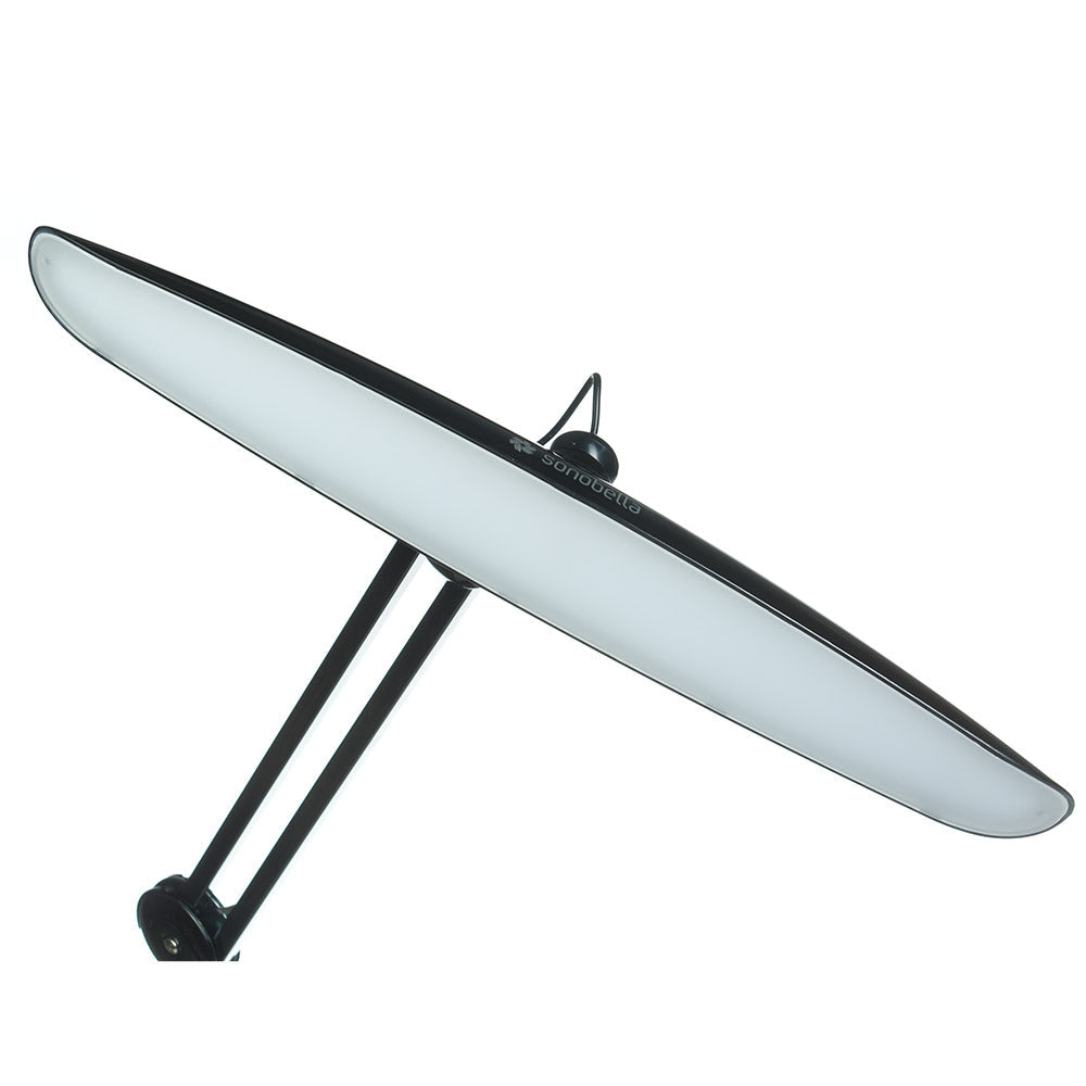 Black clip-on workshop lamp BSL-01 LED 24W by Beauty System, featuring adjustable arm and bright illumination for workspaces.