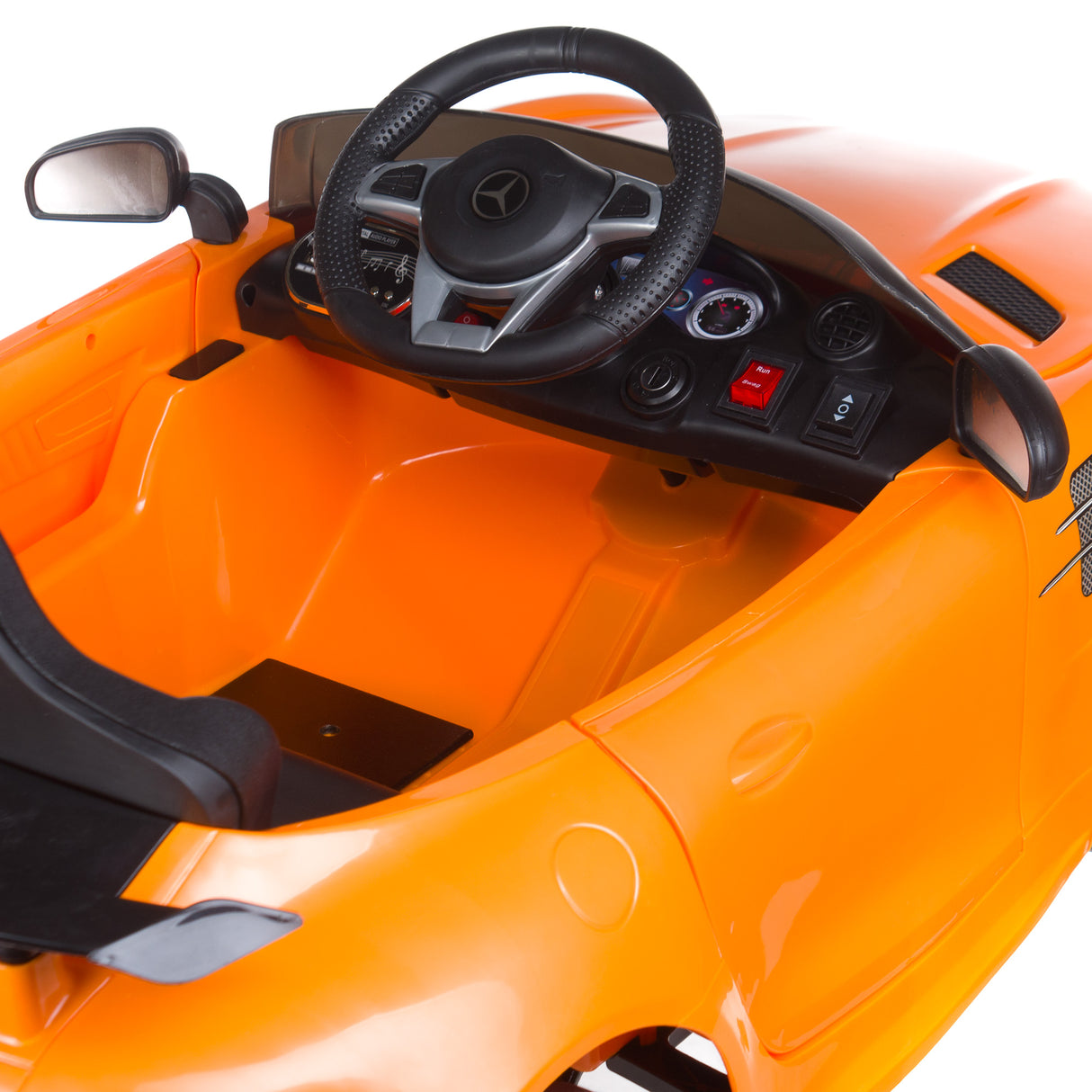 Dziecięcy fotel fryzjerski Mercedes pomarańczowy - BVShop