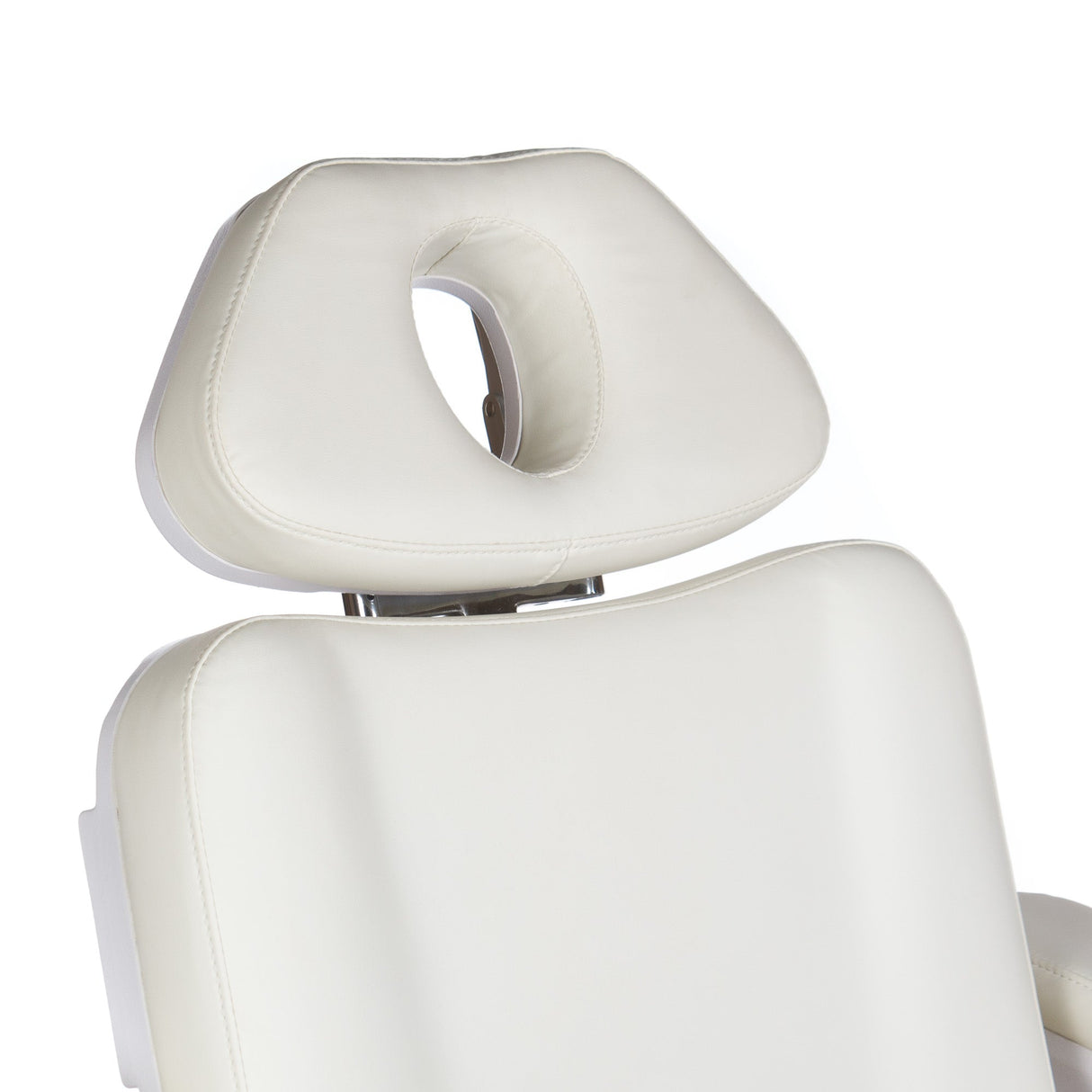 White electric beauty chair BR-6686A by Beauty System, featuring adjustable seating and plush upholstery for salon treatments.