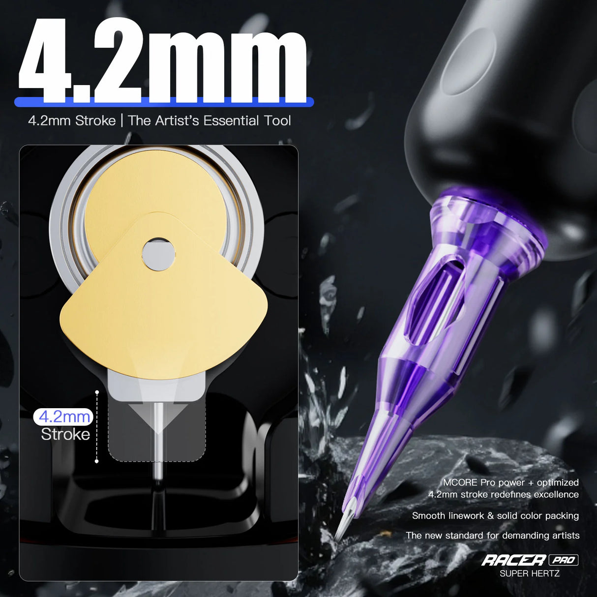 Mast Racer Pro Roosa Juhtmevaba Tätoveerimispulk 4,2 mm Joonistus