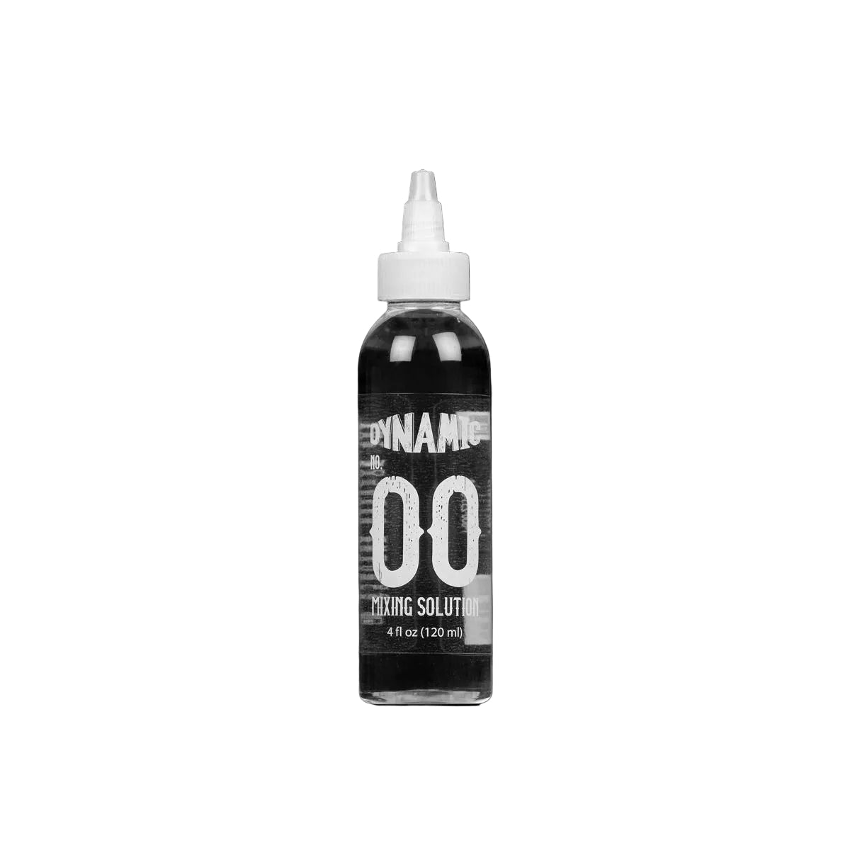 Dynamic Mixing Solution 120ml bottle, clear liquid for mixing applications, shown in a transparent container.