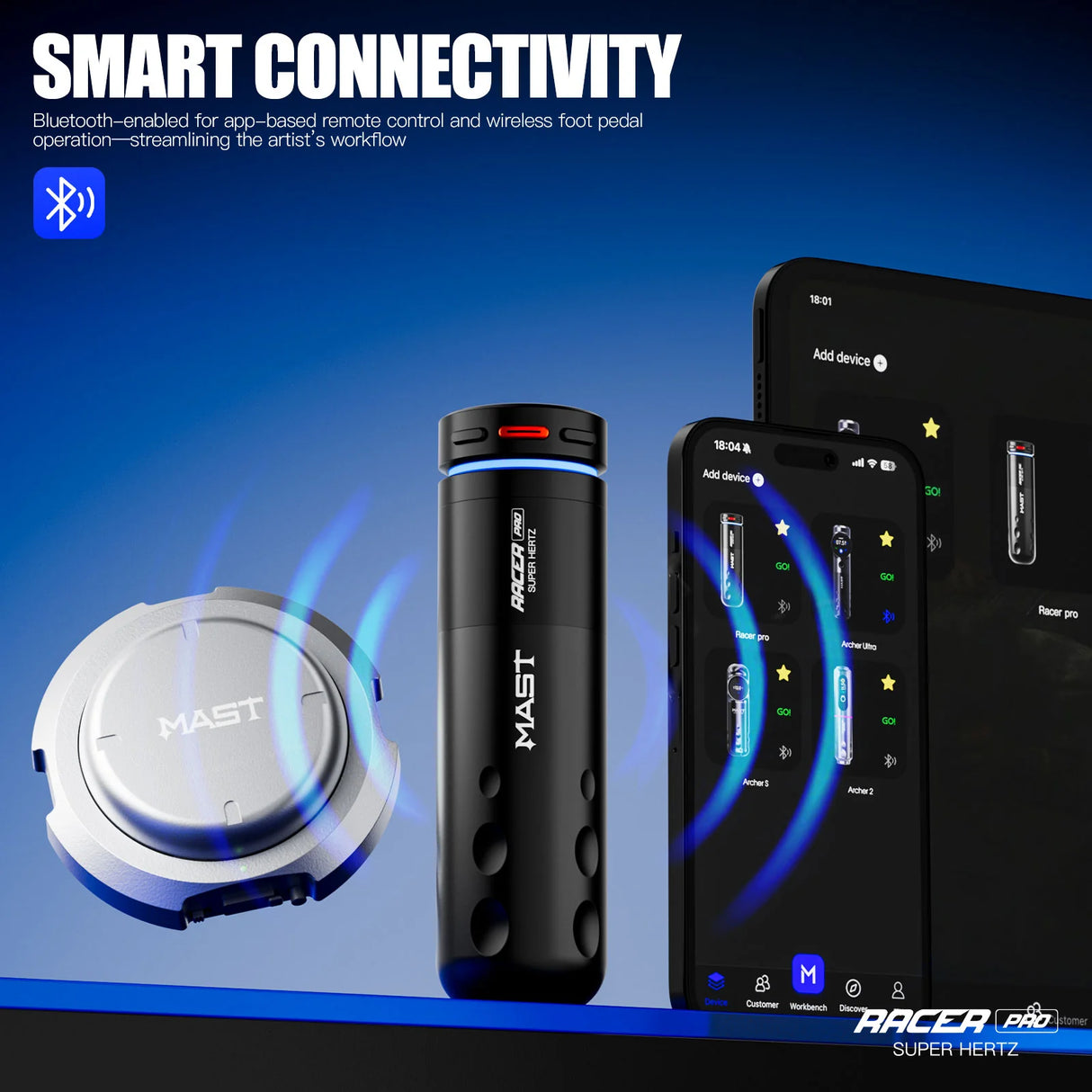 Mast Racer Pro Roosa Juhtmevaba Tätoveerimispulk 4,2 mm Joonistus