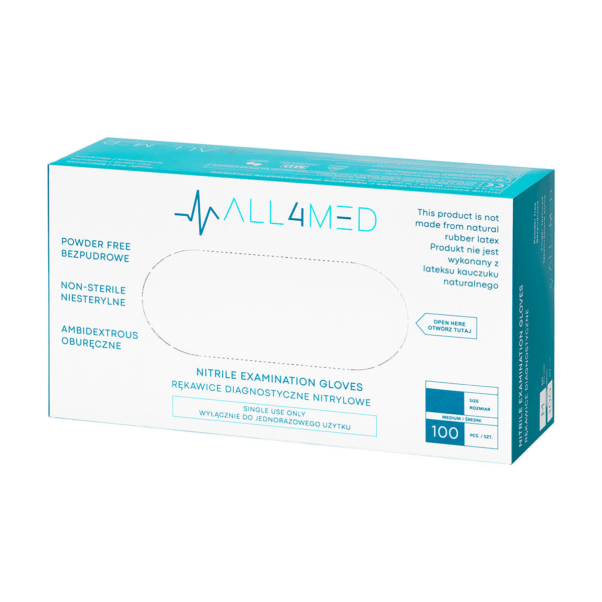 All4med disposable diagnostic nitrile gloves pink S 10x100 pieces - BVShop