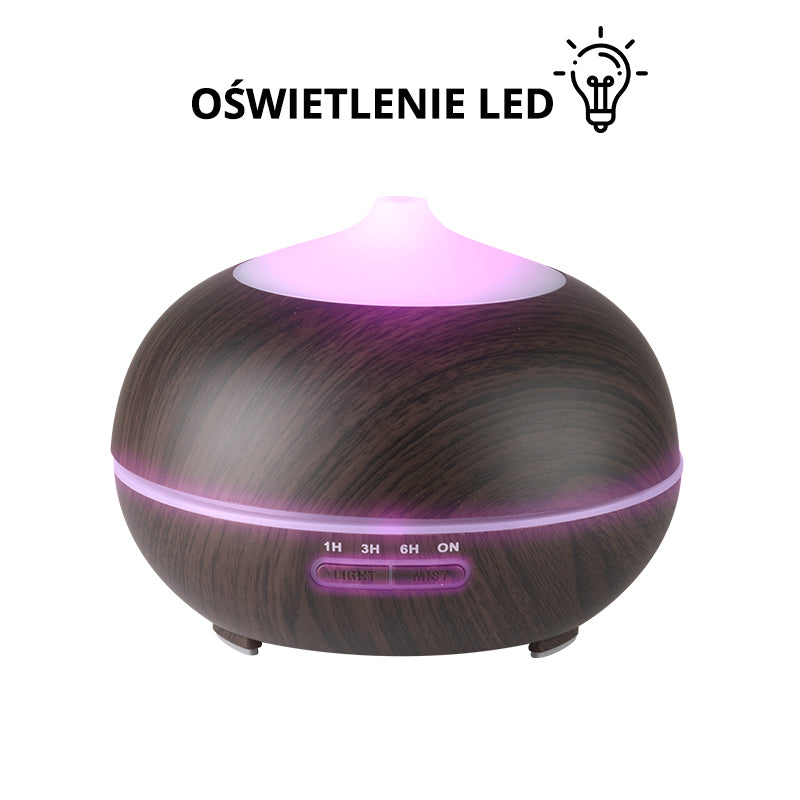 Aroma diffuser air humidifier spa 06 dark wood 400ml + timer - BVShop