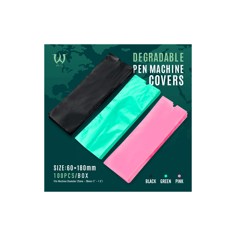 Bio Degradable Machine Pen Cover Green 100pcs - BVShop