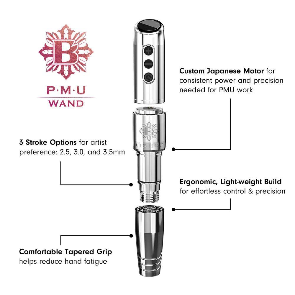 Bishop PMU Wand Rose Gold Wireless Machine Kit Stroke 3.5mm - BVShop