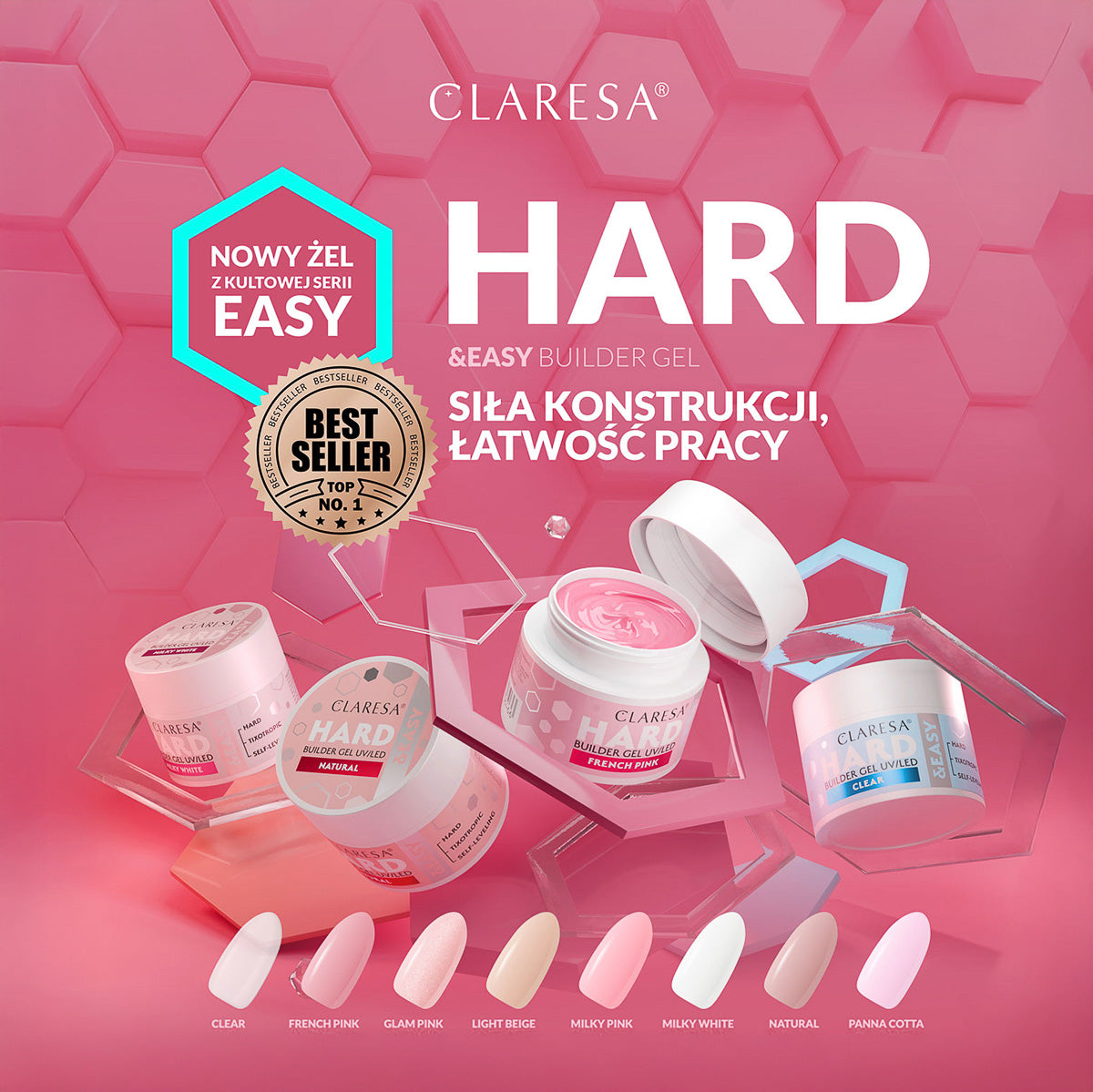 CLARESA HARD&EASY BUILDER GEL NATURAL 45g - BVShop