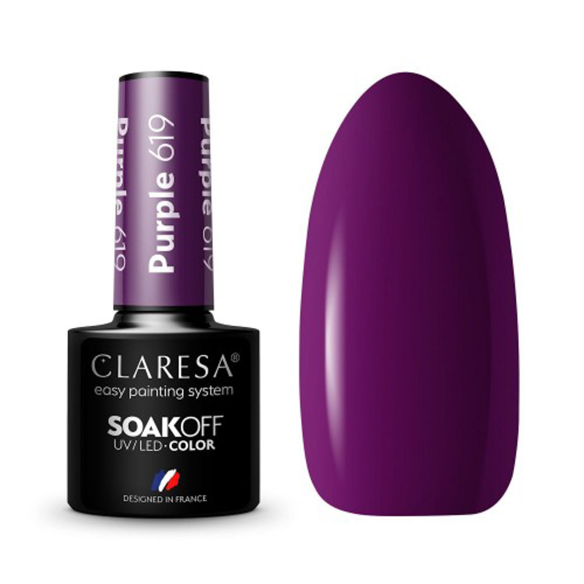 CLARESA Hybrid polish PURPLE 619 -5g - BVShop