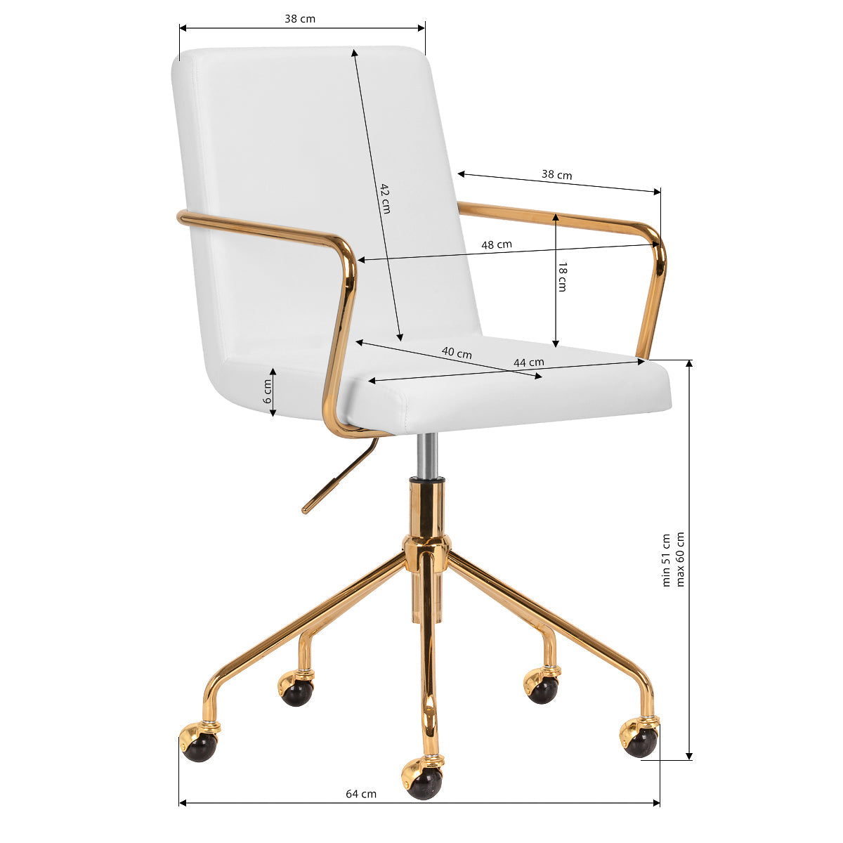 Cosmetic chair QS-OF211G gold light grey - BVShop