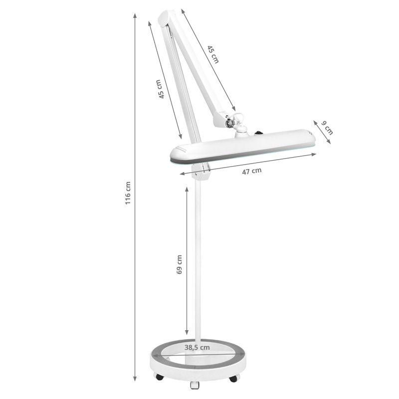 Elegant 801-s LED workshop lamp with a standard white tripod - BVShop