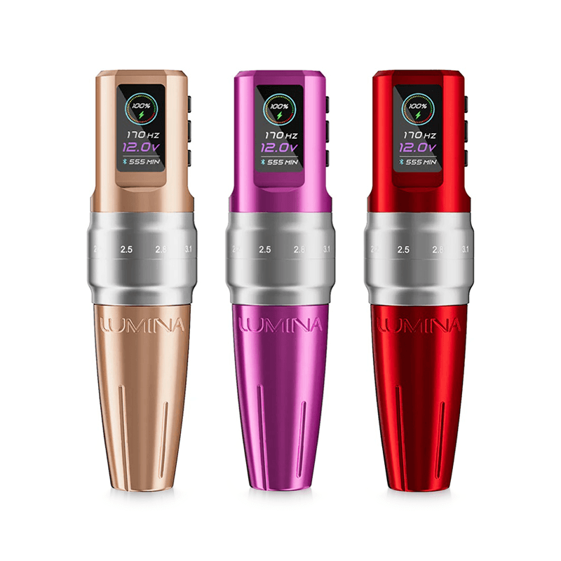EZ Tattoo P3 Pro Lumina Wireless PMU And Tattoo Machine Red - BVShop