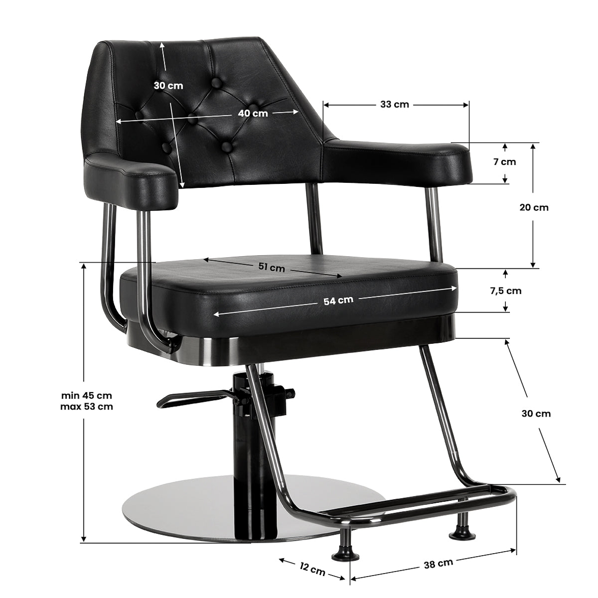 Gabbiano hairdressing chair Granda black - BVShop