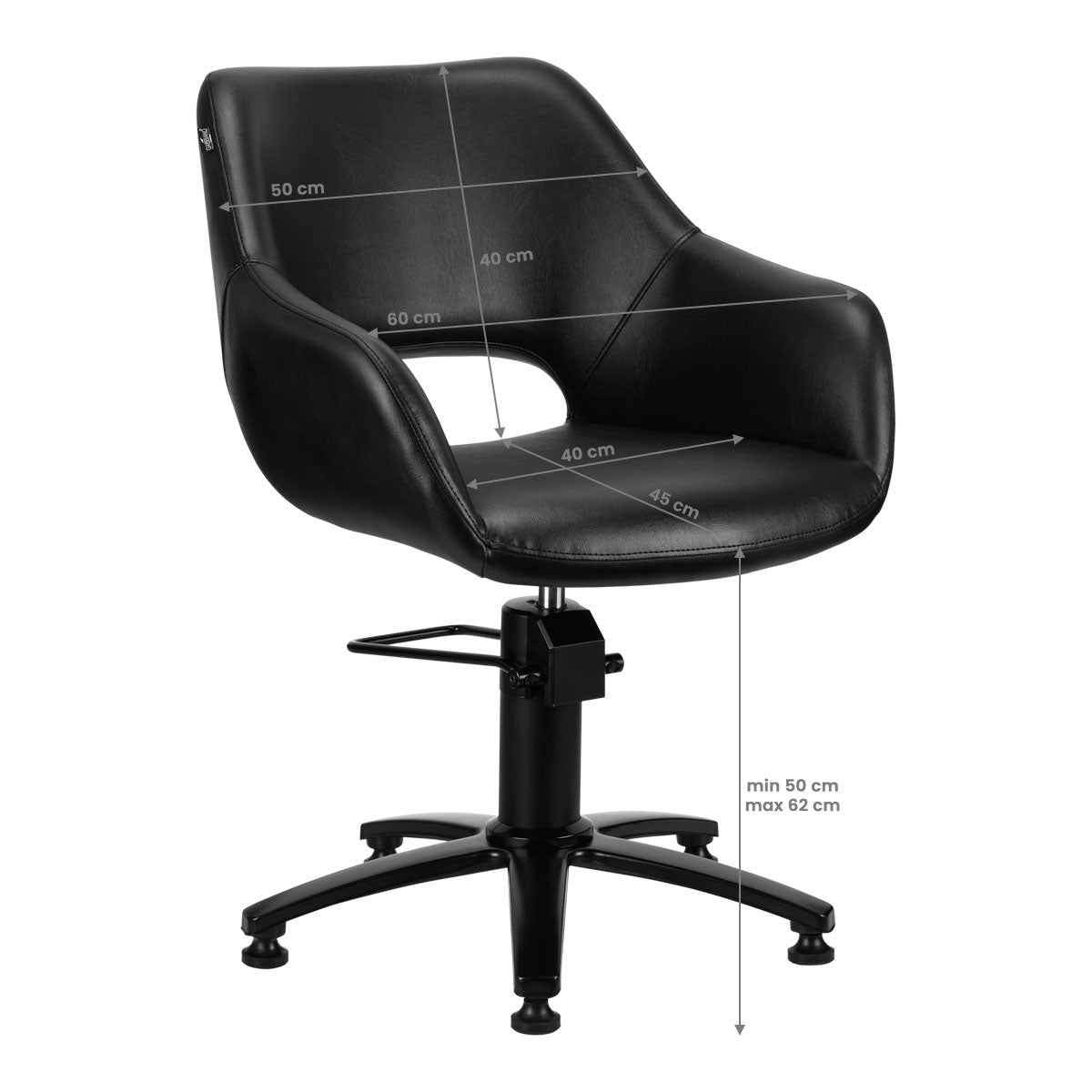 GABBIANO HAIRDRESSING CHAIR LIMA BLACK - BVShop