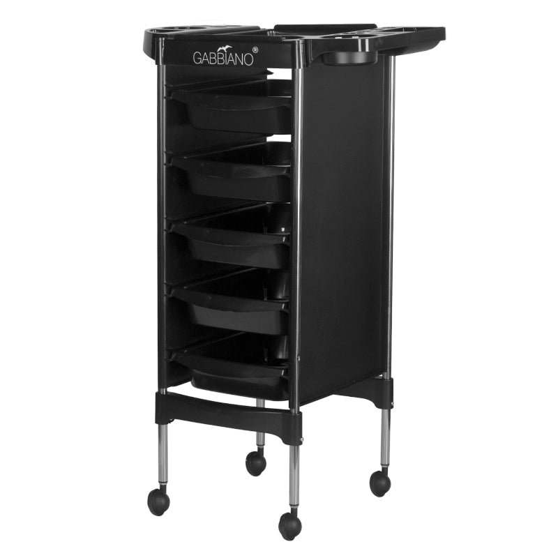 Gabbiano hairdressing trolley fx11-5 black - BVShop