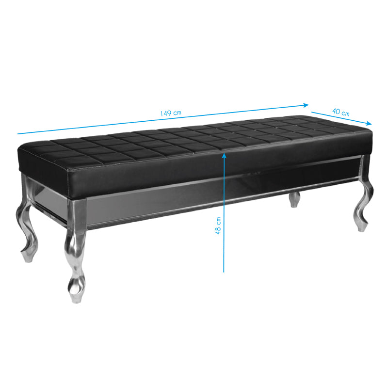 Gabbiano sofa for waiting room f011 black - BVShop