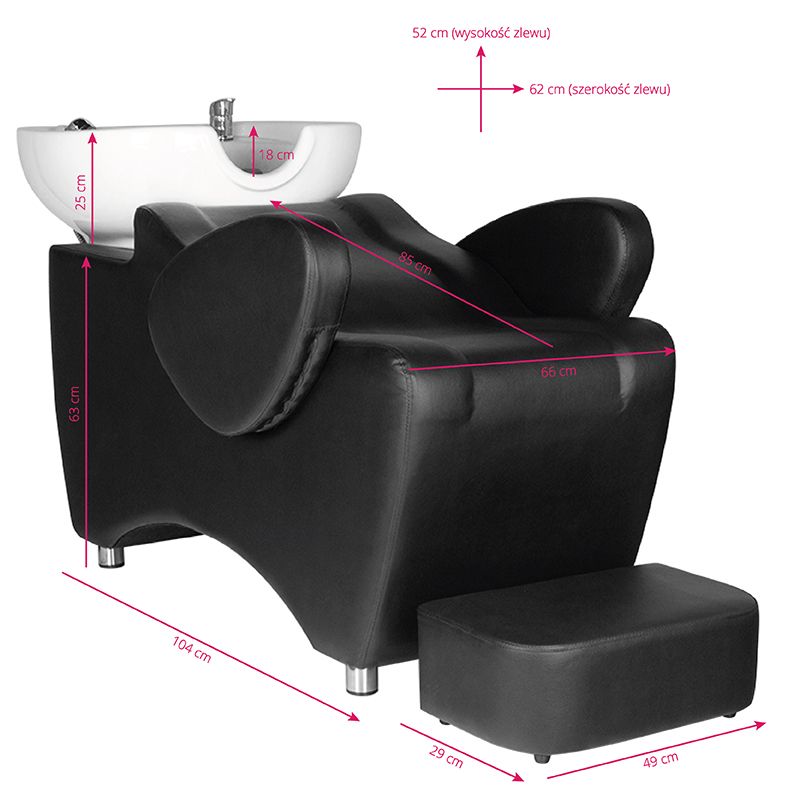 Hair system hsb46 hairdressing wash unit black - BVShop