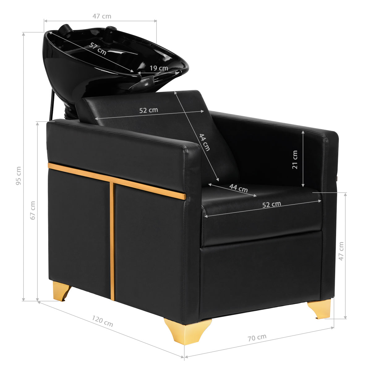 Hairdressing wash unit Toledo black - BVShop