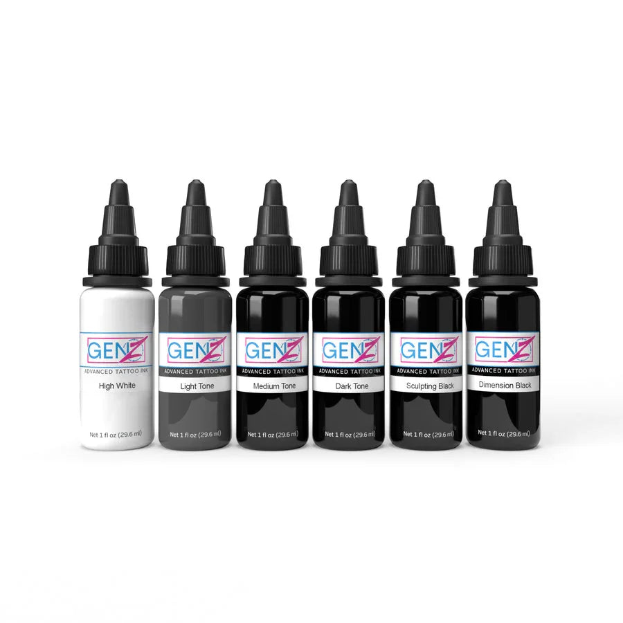 Intenze Ink Gen-Z Bob Tyrrell Advanced Black & Grey Set 6x30ml - BVShop