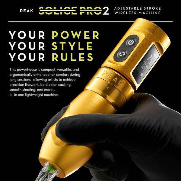 Peak Solice Pro V2 Wireless Tattoo And PMU Machine Matte Gold - BVShop