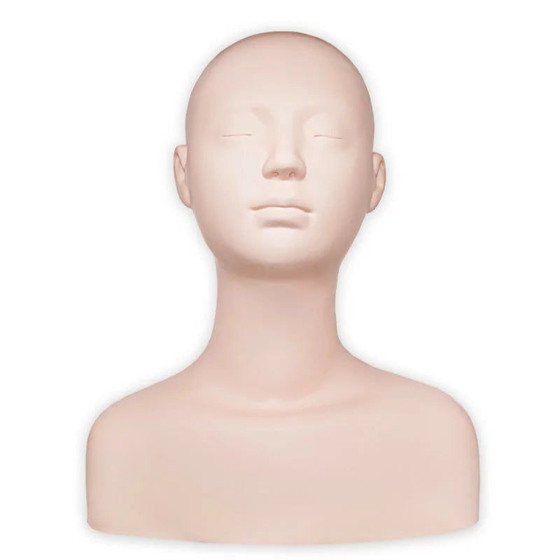 AV A practice mannequin head with shoulders for hairstyling and makeup training, realistic facial features and shoulder display