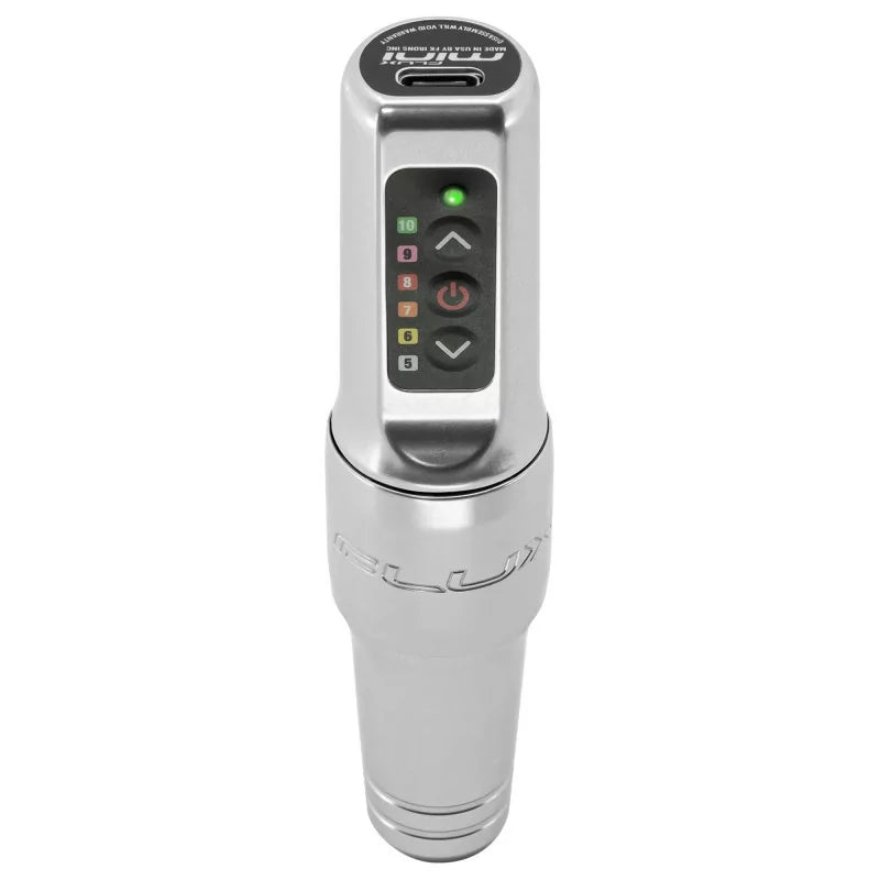 Spektra Flux Mini hõbedane koos Power Bolt tätoveeringu ja PMU masinaga