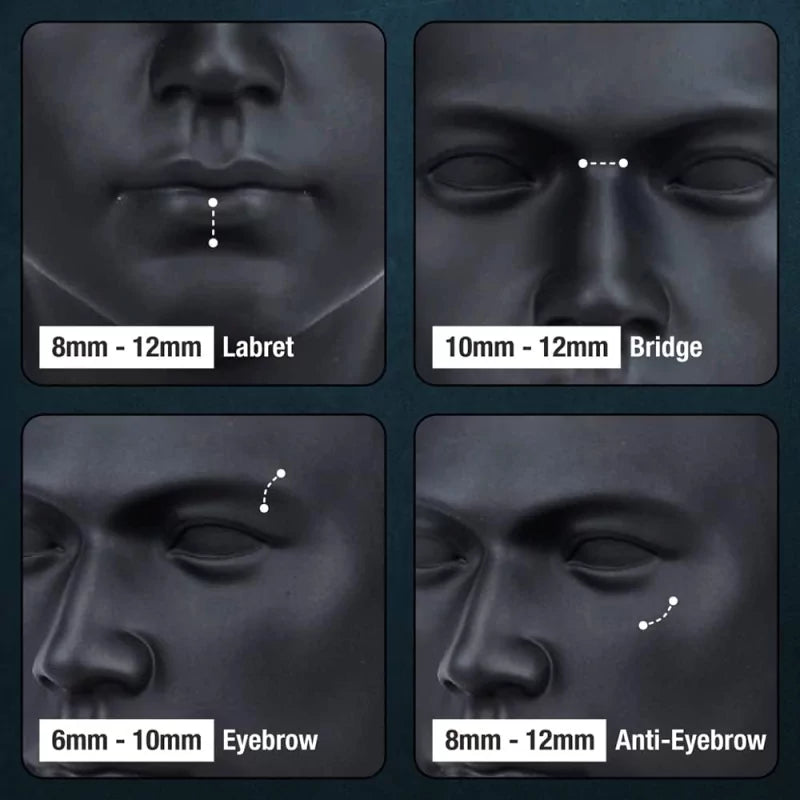 Titaanist kõver labret, mis surutakse sisse