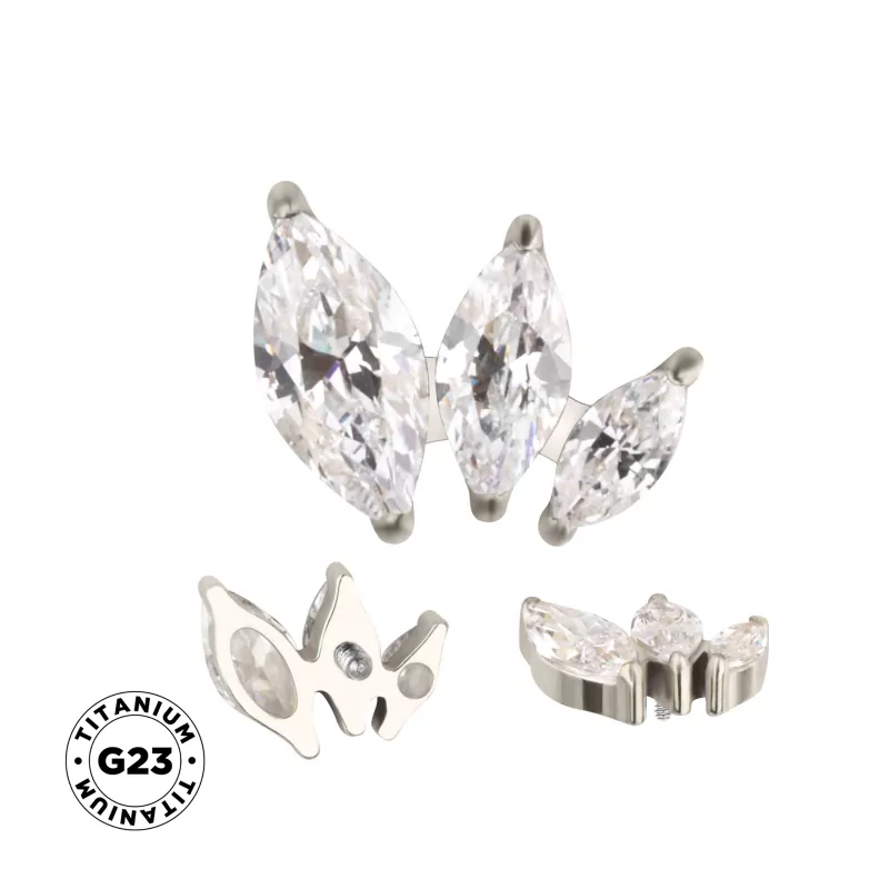 Titaanist sõrmus kujundatud marquise'iga