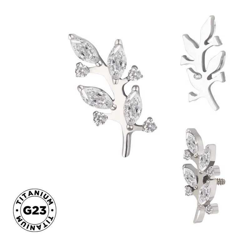 Titaanist sõrmus oksa kujuga