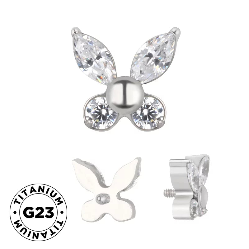 Titaanist sõrmus liblikaga