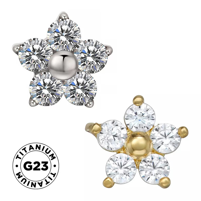 Titaaniumist sõrmus lillekujuline