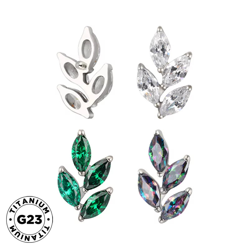 Titaanist sõrmus lehekujulise kujundusega