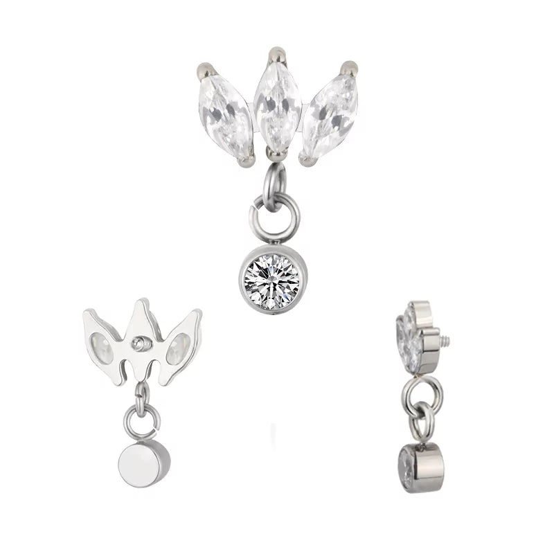 Titaanist sõrmus marquise seade