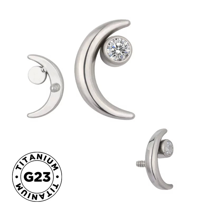 Titaanist sõrmus kuu servaga