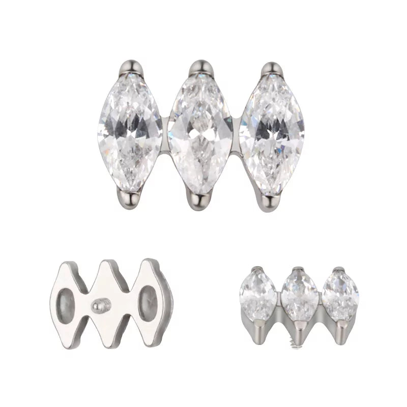 Titaanist sõrmus paralleelne marquise