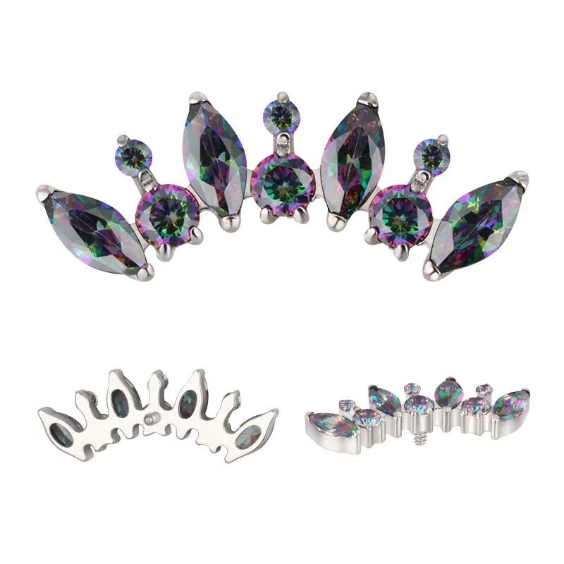 Titaanist sõrmus ümmarguse ja marquise lõikega