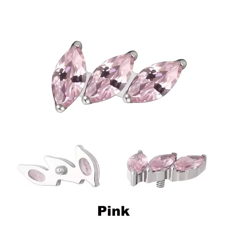 Titaanist rõngaste otsikud 3-haruline kaardus lehvik