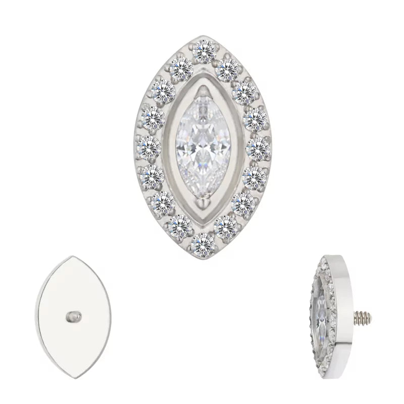 Titaanist sõrmuseotsad marquise-kujulise raamiga