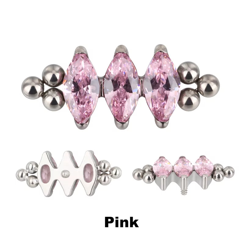 Titaanist sõrmus kolme pärliga raamiga