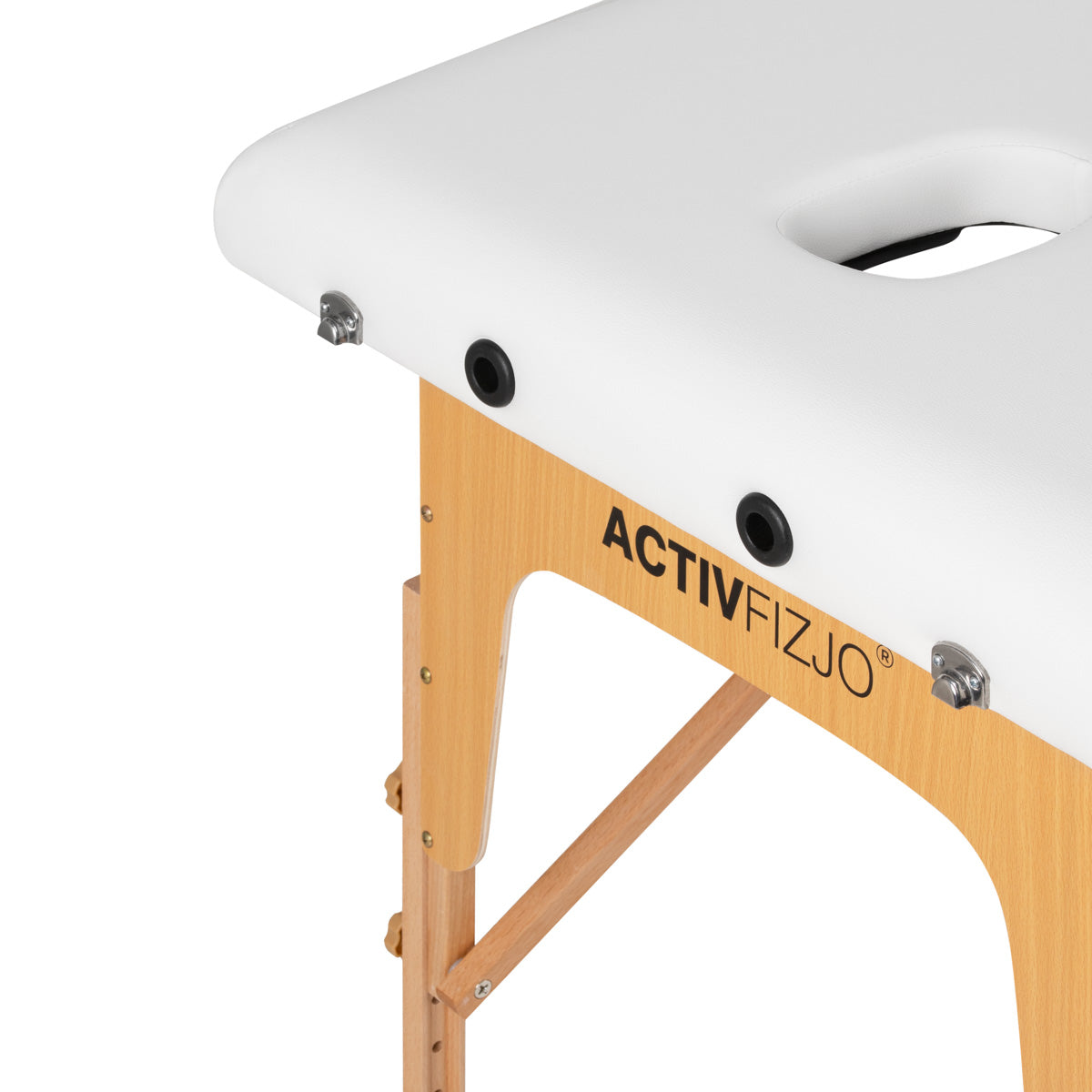 WOODEN FOLDING MASSAGE TABLE COMFORT ACTIV FIZJO LUX 2-SECTIONS 190X70 WHITE - BVShop