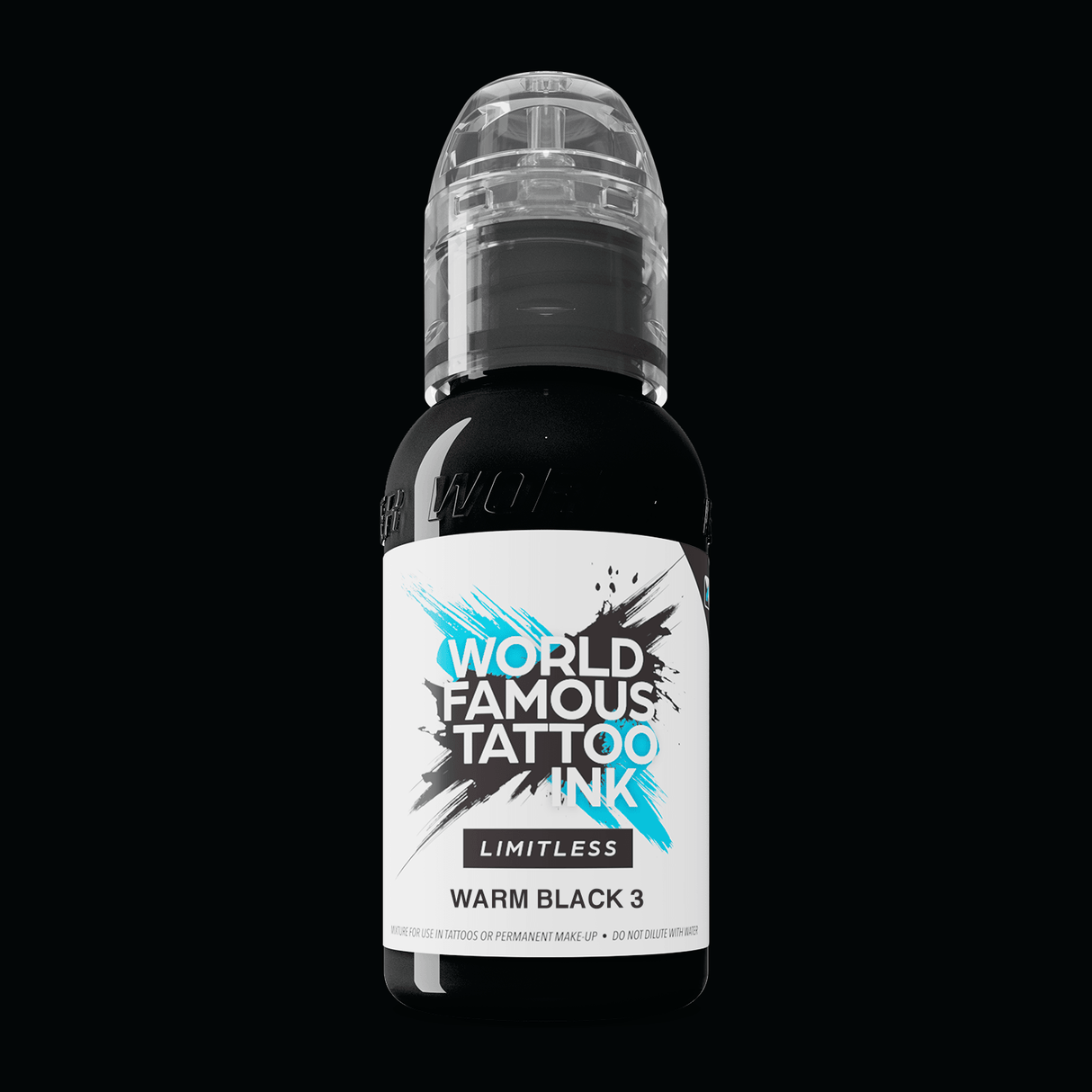 World Famous Limitless Tattoo Ink Warm Black 3 30ml - BVShop