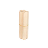 Set of 150 large wooden spatulas by ACTIVESHOP, measuring 150 × 18 × 1.8 mm, arranged on a clean surface.