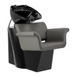 Gabbiano Lucca grey hairdressing wash unit with sink and adjustable chair for professional salon use
