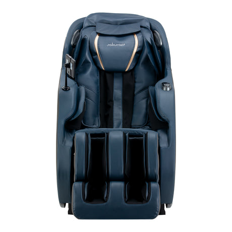 Sakura 3D Sakura Maximus massage chair in grey-blue upholstery, featuring ergonomic design and padded armrests.