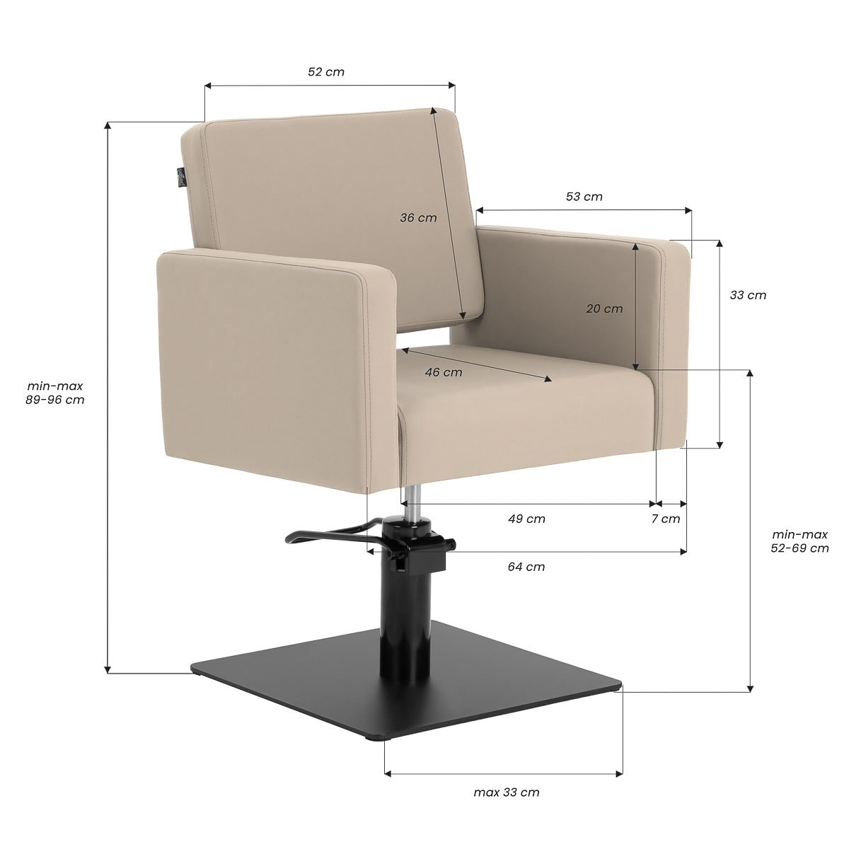 Gabbiano Vitoria hairdressing chair grey-beige - BVShop