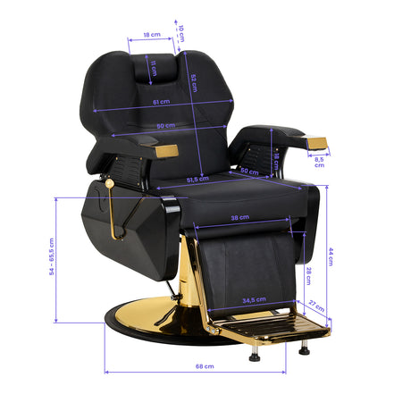 Hair System New York barber chair black gold - BVShop