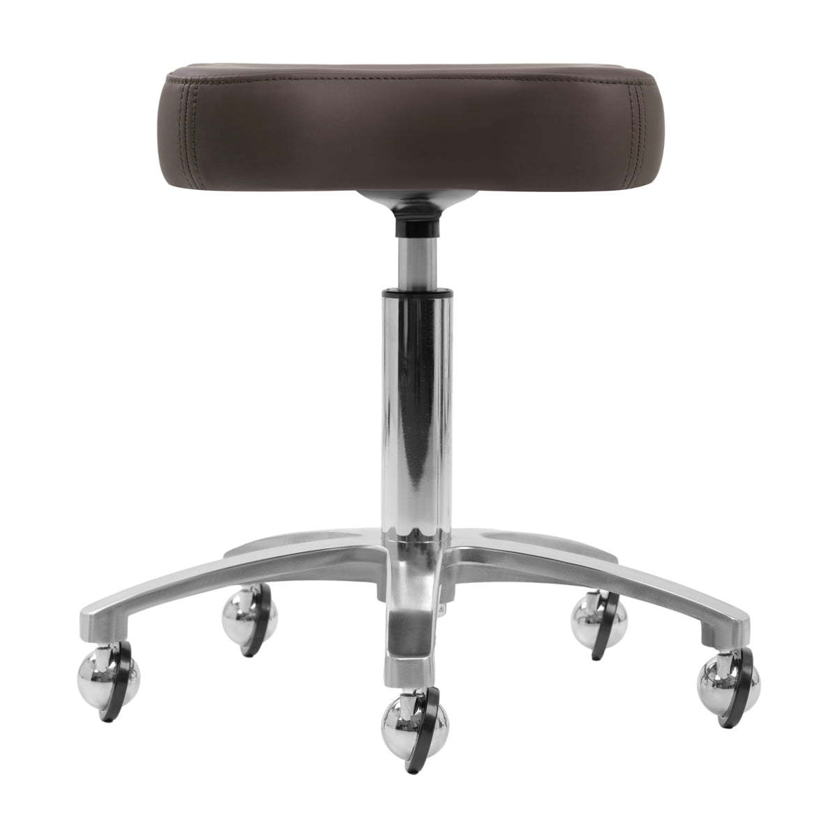 Brown Omega Supremo swivel stool with a cushioned seat and metal base, perfect for modern kitchen or bar areas.